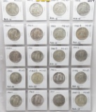 1941-1947 Walking Liberty Half $ BU Set, 20 Coins in vinyl pg (1944S & 1947 AU+)