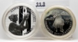2 Silver Commemorative, no box or COA: 9/11 Natl Medal PF, 1992 Columbus PF $