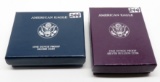 2 American Eagle Silver Proof boxed: 1987, 2010