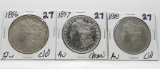 3 Morgan $ cleaned: 1896 AU, 1897 AU, 1898 AU