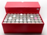 Box of 50 Tubes Lincoln Cents, assorted dates. Unsearched by us, appear to be all Wheat. Estimated t