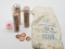 3 Rolls Unc-BU Lincoln Cents 1973S, unsearched by us. Cloth Am Natl Bank Bag St Joseph MO included