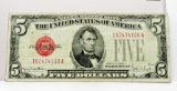 $5 USN, 1928F, FR1531, SN I62474100A, Fine