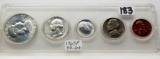 1963P Year Set 5 Coin Unc in Capitol Plastic