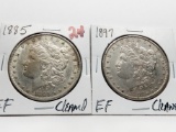 2 Morgan $ cleaned: 1885 EF, 1897 EF