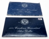 2-1971S Eisenhower Silver $ Unc (blue envelopes)