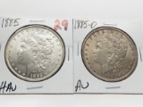 2 Morgan $: 1885 CH AU, 1885-O AU