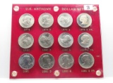 12 Coin Susan B Anthony $ BU Set in Capitol Plastic: 1979PDS&PF, 80PDS&PF, 81PDS&PF