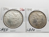 2 Morgan $: 1896 CH EF, 1898 CH AU