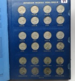 Whitman Classic Jefferson Nickel Album, 1938-64D, 71 Coins complete, dt/mm unchecked