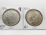 2 Morgan $: 1896 EF, 1897S AU