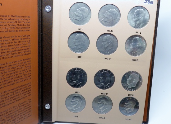 Dansco Eisenhower $ Set, 1971-78, 24 Coins up to Unc, includes 6 PF