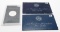 3 Silver Eisenhower $: 2 Unc Silver blue envelopes (1971, 1972); 1972S PF in case no box/COA