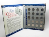 US Mint Statehood Quarter Album, Total 92 P & D Coins, dt/mm unchecked or graded by us