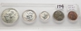 1954P US Unc 5 Coin Year Set in holder