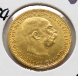 Gold 10 Corona Austria 1912 BU, .0980 AGW