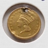 Gold $ 1862 holed damaged