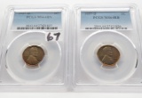 2 PCGS Lincoln Cents: 1957D MS64BN, 1957D MS64RB