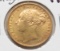 1872 United Kingdom Victoria .917 Gold 1 Sovereign