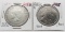 2-.900 Silver World Coins: 1892 Spain 5 Pesetas; 1904 Straits Settlement $1