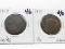 2 Large Cents: Draped Bust 1803 Fair/AG, Matron Head 1831 VG die crack