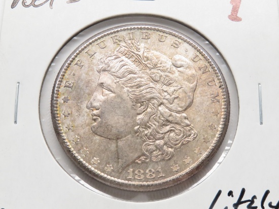 Morgan $ 1881-S GEM BU (Litely toned)