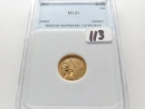 Indian Head Gold Quarter Eagle $2 1/2 1912 NNC Mint State