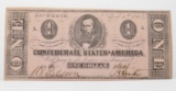 1863 $1 Confederate States Note Richmond CU