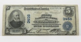 $5 National 1902, 1st Natl Bank Kansas City MO, CH 3456, SN 91257/A267853K, F