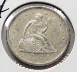1875-S Twenty Cent piece AU/UNC