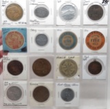 15 Tokens/Medals: Houdini 1926, Indiana Chauffer 1945, UP, 2 Storz Beer, Chevy, 2 MO Sales Tax, Hyvi