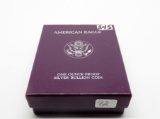 1992 American Silver Eagle Proof, boxed/COA
