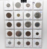 20 World Coins vinyl pg, 20 Countries, No repeat better dates, mostly EF-BU, 1905-74