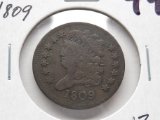Half Cent 1809, 13 Stars, VF