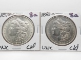 2 Morgan $ cleaned: 1878S Unc, 1883-O Unc