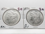 2 Morgan $: 1890 Unc, 1896 BU