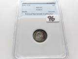 Seated Liberty Dime 1856 NNC Mint State Small date (Rainbow toned)