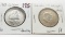 2 Commemorative Silver Half $: 1893 Columbian Expo BU toned; Carver Washington 1952 EF