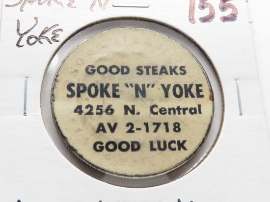 1921 Morgan "Sticker $" advertising Spoke N Yoke Steaks, Chicago IL
