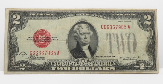 $2 USN 1928D, SN C66367965A, CH F