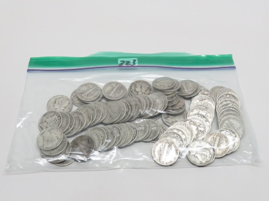 100 Silver Mercury Dimes