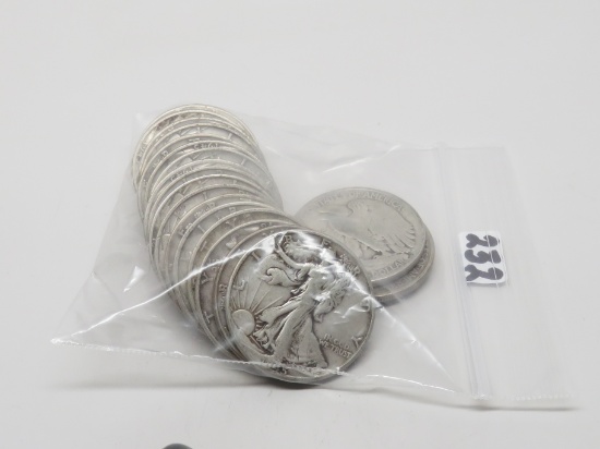 20 Silver Walking Liberty Half $: 1939, 19-1945 & 1946