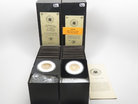 Charleston Mint Unc Presidential $ Set of 40, 1 each president Washington - Bush, boxed with COA, Se