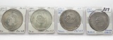 4 Mexico Silver 5 Peso up to BU: 1948, 1951, 1953, 1957