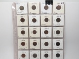 30 Indian Cents in vinyl pg, avg AG-G, up to EF, some problems (1863, 79, 80-85, 87-93, 95-08, 09)