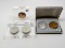 Mix: Natl Farmers 2 Token Set boxed Ag Hall of Fame; 2 Lucite Paper Weights (Horoscope-looks like si