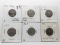 6 Shield Nickels, avg AG-G some corrosion: 2-1866 w/rays, 67 no ray, 68, 69, 82