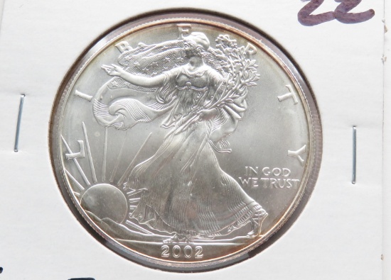 2002 AMERICAN SILVER EAGLE Gem BU 1 Ounce .999 Fine Silver