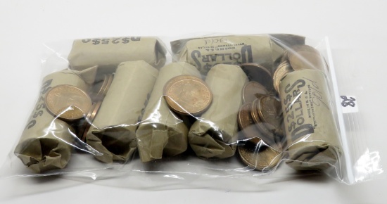 8-$25 Rolls Sacagawea $, mixed date but unsearched by us, up to Unc