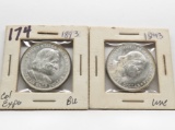2 Columbian Expo 1893 Commemorative Half $ (1 Unc, 1 BU)